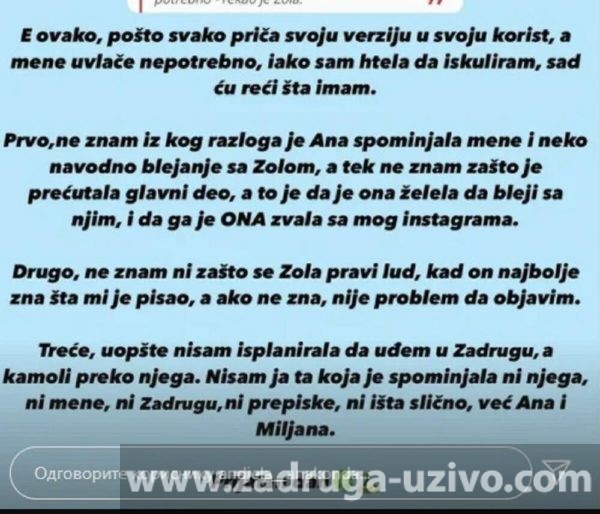 Anđela Milenković, Lazar Čolić Zola