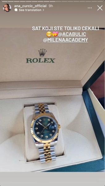 Aca Bulić, Ana Ćurčić, sat Rolex